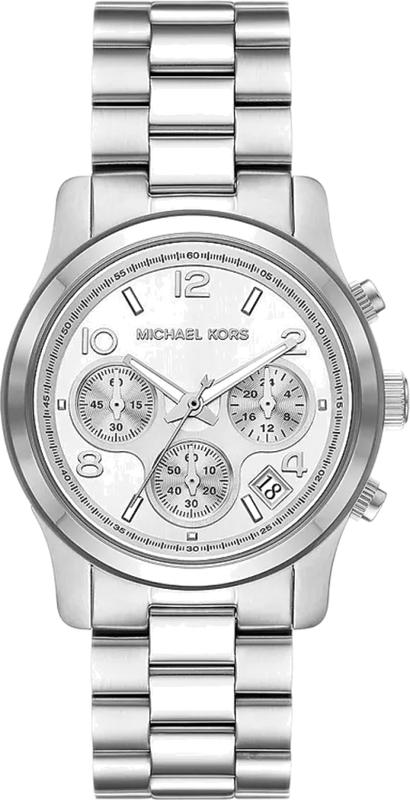 Michael Kors Runway Chronograph Silver Dial Silver Steel Strap Watch For Women - MK7325