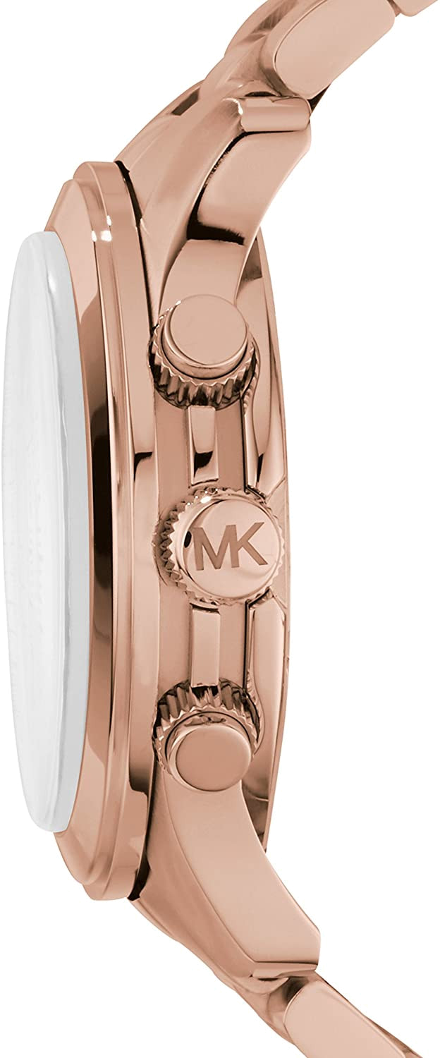 Michael Kors Runway Chronograph Rose Gold Dial Rose Gold Steel Strap Watch for Men - MK8096