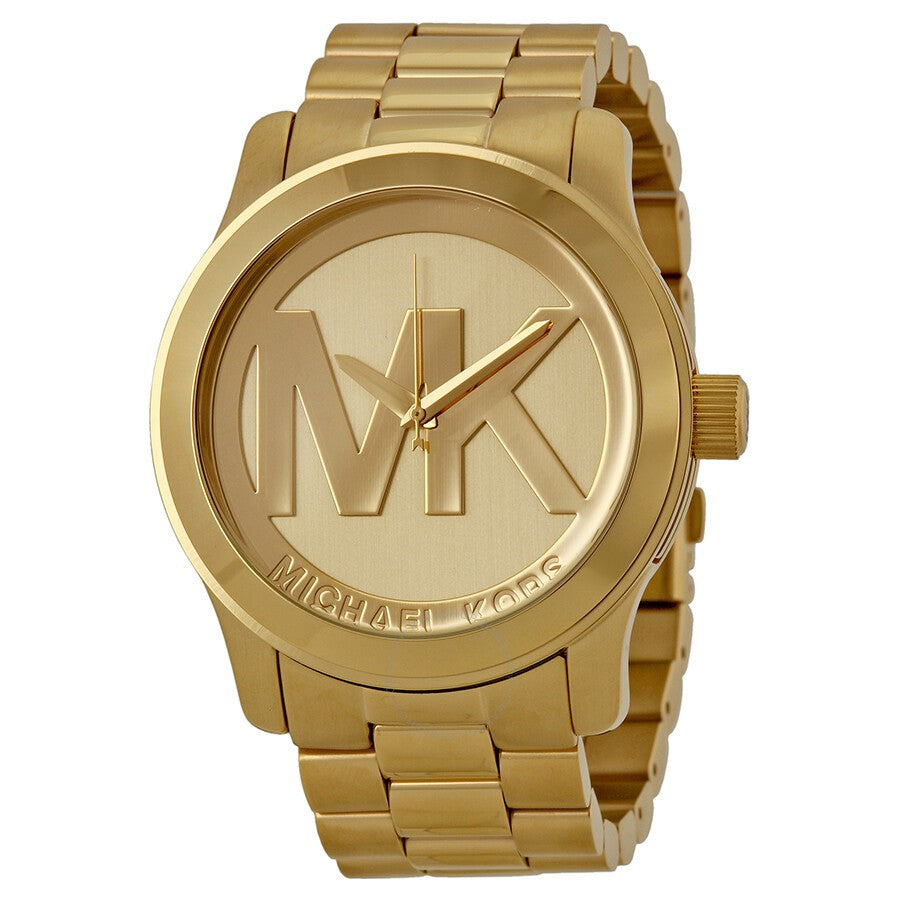 Michael Kors Runway Gold Dial Gold Steel Strap Watch for Women - MK5473