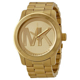 Michael Kors Runway Gold Dial Gold Steel Strap Watch for Women - MK5473