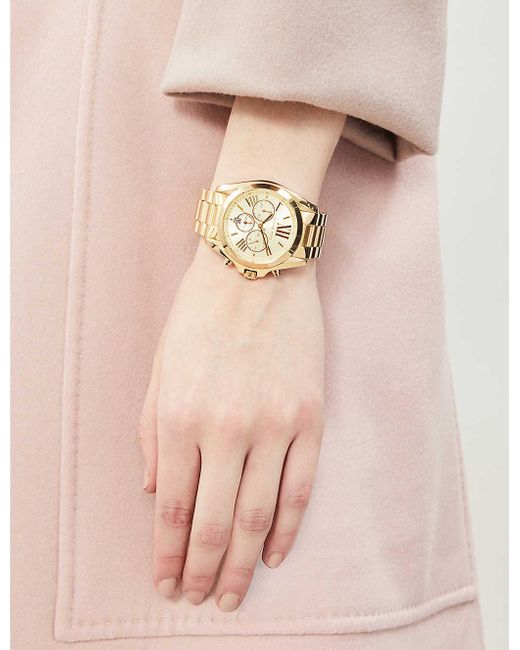 Michael Kors Bradshaw Gold Dial Gold Steel Strap Watch for Women - MK5605