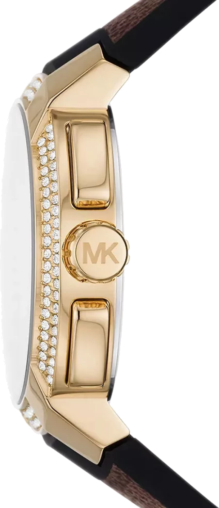 Michael Kors Sidney Multifunction White Dial Brown Leather Strap Watch For Women - MK6948