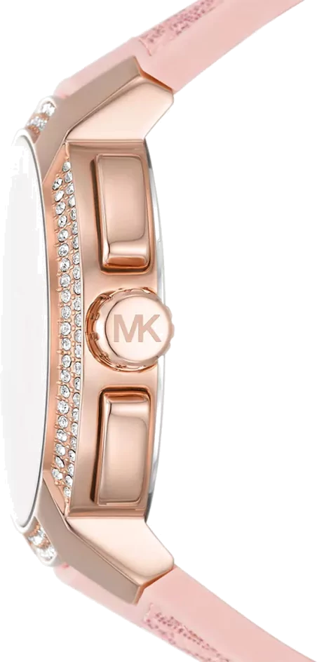 Michael Kors Sidney Multifunction White Dial Pink Silicone Strap Watch For Women - MK7222