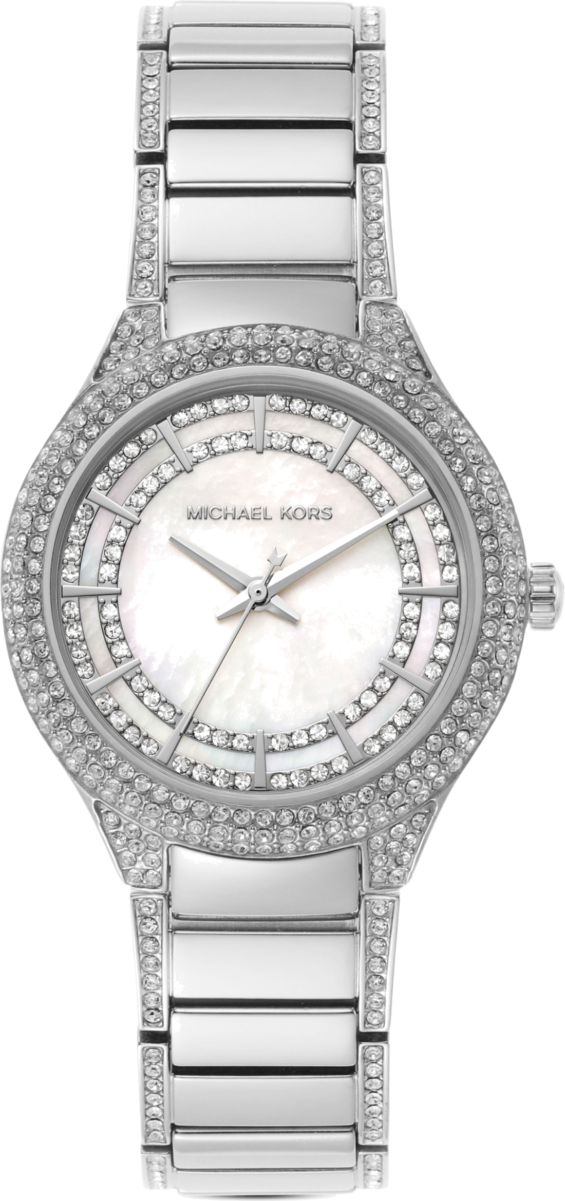 Michael Kors Sylvia Mother of Pearl Dial Silver Steel Strap Watch For Women - MK4657