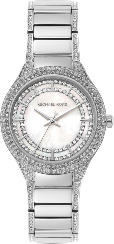 Michael Kors Sylvia Mother of Pearl Dial Silver Steel Strap Watch For Women - MK4657