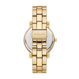Michael Kors Corey Three Hand Black Dial Gold Steel Strap Watch for Women - MK7345