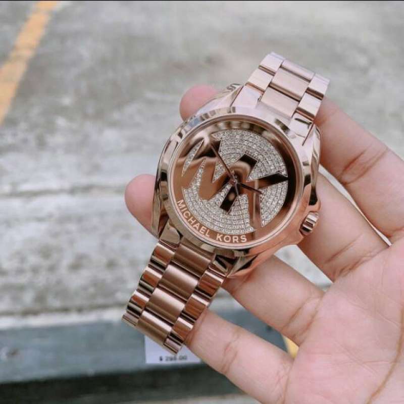 Michael Kors Runway Rose Gold Dial Rose Gold Steel Strap Watch For Women - MK5853
