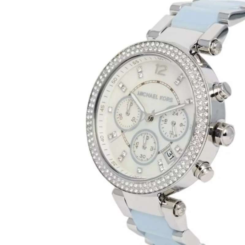 Michael Kors Parker White Dial Two Tone Steel Strap Watch for Women - MK6138