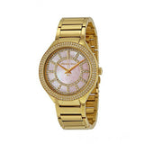 Michael Kors Kerry Mother of Pearl Dial Gold Steel Strap Watch for Women - MK3396