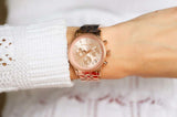 Michael Kors Ritz Chronograph Rose Gold Dial Rose Gold Steel Strap Watch for Women - MK6077