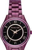 Michael Kors Lauryn Black Dial Purple Steel Strap Watch for Women - MK3724