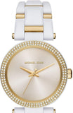 Michael Kors Delray Rose Gold Dial White Steel Strap Watch for Women - MK4315