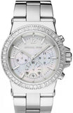Michael Kors Dylan Glitz Chronograph White Dial Silver Steel Strap Watch For Women - MK5411