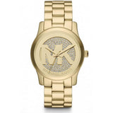 Michael Kors Runway Quartz Gold Dial Gold Steel Strap Watch For Women - MK5852