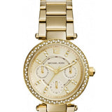 Michael Kors Parker White Dial Gold Steel Strap Watch for Women - MK6056
