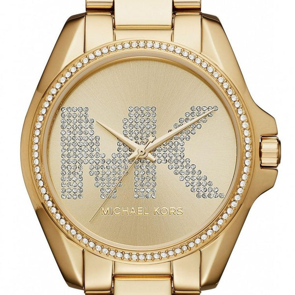 Michael Kors Bradshaw Quartz Gold Dial Gold Steel Strap Watch For Women - MK6555