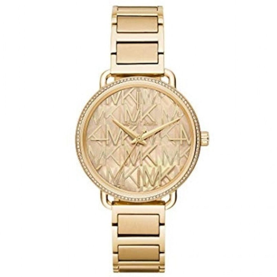 Michael Kors Portia Quartz Gold Dial Gold Steel Strap Watch For Women - MK3886