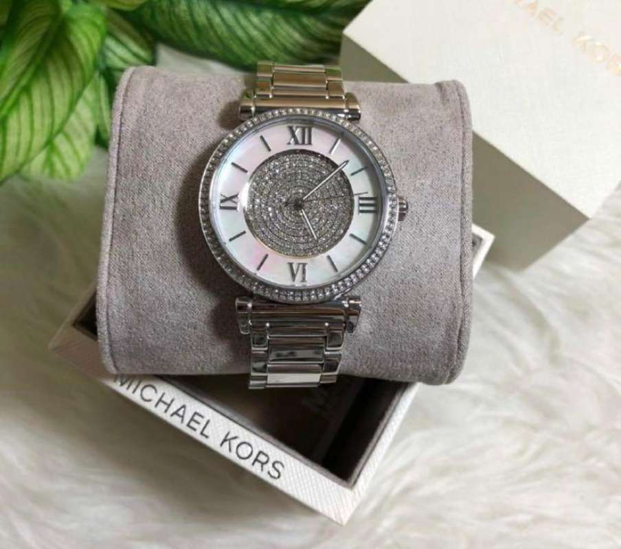 Michael Kors Caitlin Crystal Dial Silver Steel Strap Watch for Women - MK3331