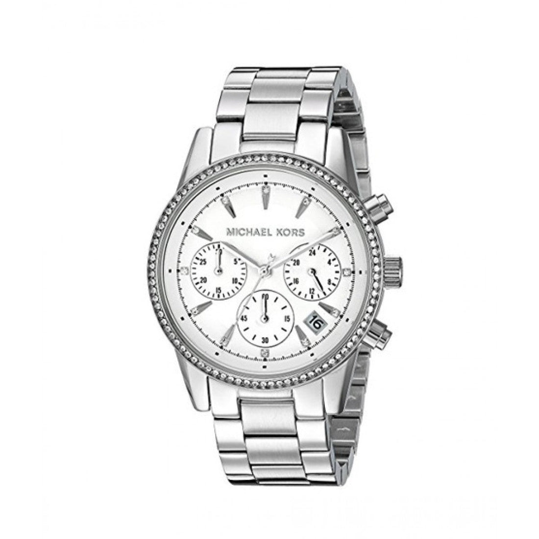 Michael Kors Ritz Silver Dial Silver Steel Strap Watch for Women - MK6428