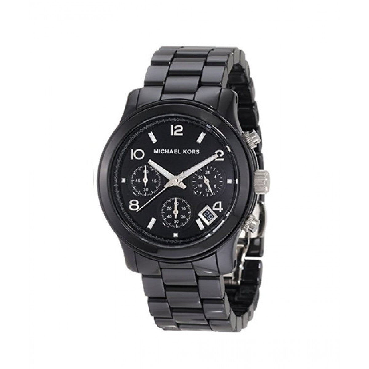 Michael Kors Runway Black Ceramic Dial Black Steel Strap Watch for Women - MK5162