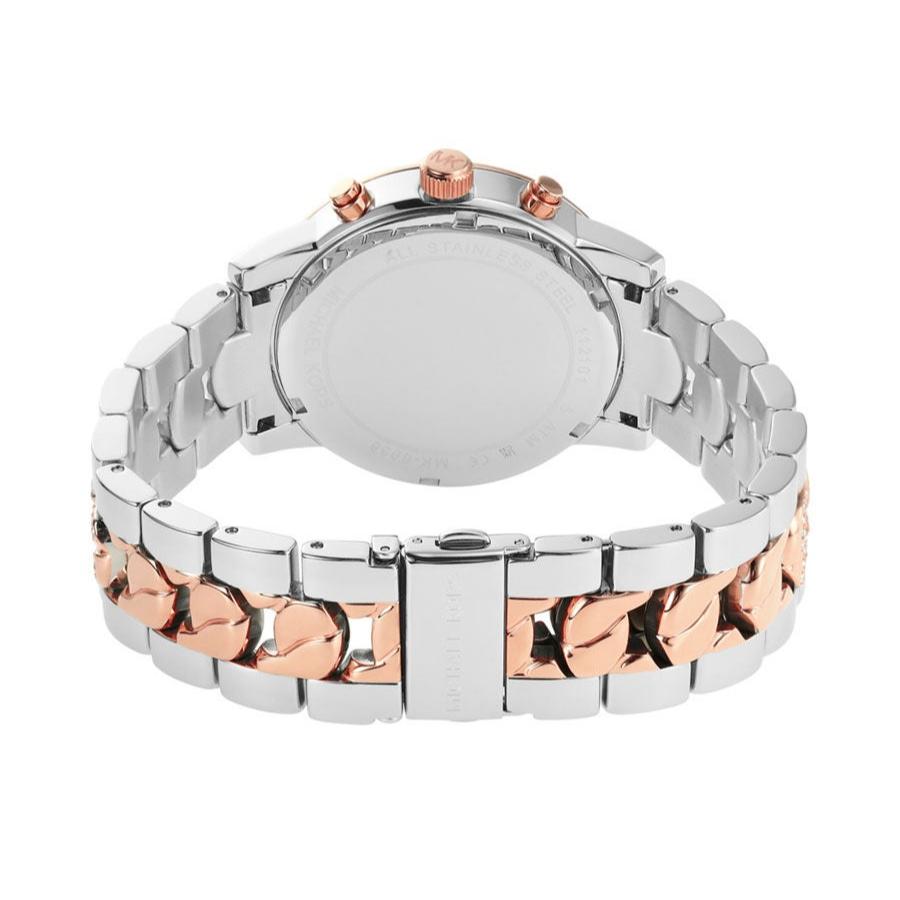 Michael Kors Ritz Chronograph Silver Dial Two Tone Steel Strap Watch For Women - MK6938