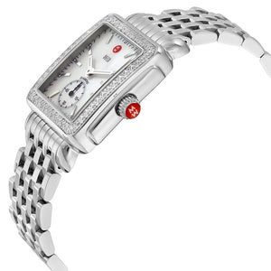 Michele Deco Mother of Pearl Dial Silver Steel Strap Watch For Women - MWW06V000001