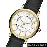 Marc Jacobs Roxy White Dial Black Leather Strap Watch for Women - MJ1537