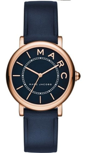 Marc Jacobs Roxy Navy Blue Dial Navy Blue Leather Strap Watch for Women - MJ1539