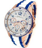 Marc Jacobs Rock Chronograph White Dial Two Tone Silicone Strap Watch for Women - MBM2594