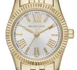 Michael Kors Lexington Quartz Silver Dial Gold Steel Strap Watch For Women - MK3229