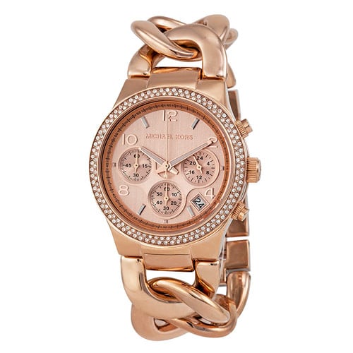 Michael Kors Runway Rose Gold Dial Rose Gold Steel Strap Watch for Women - MK3247