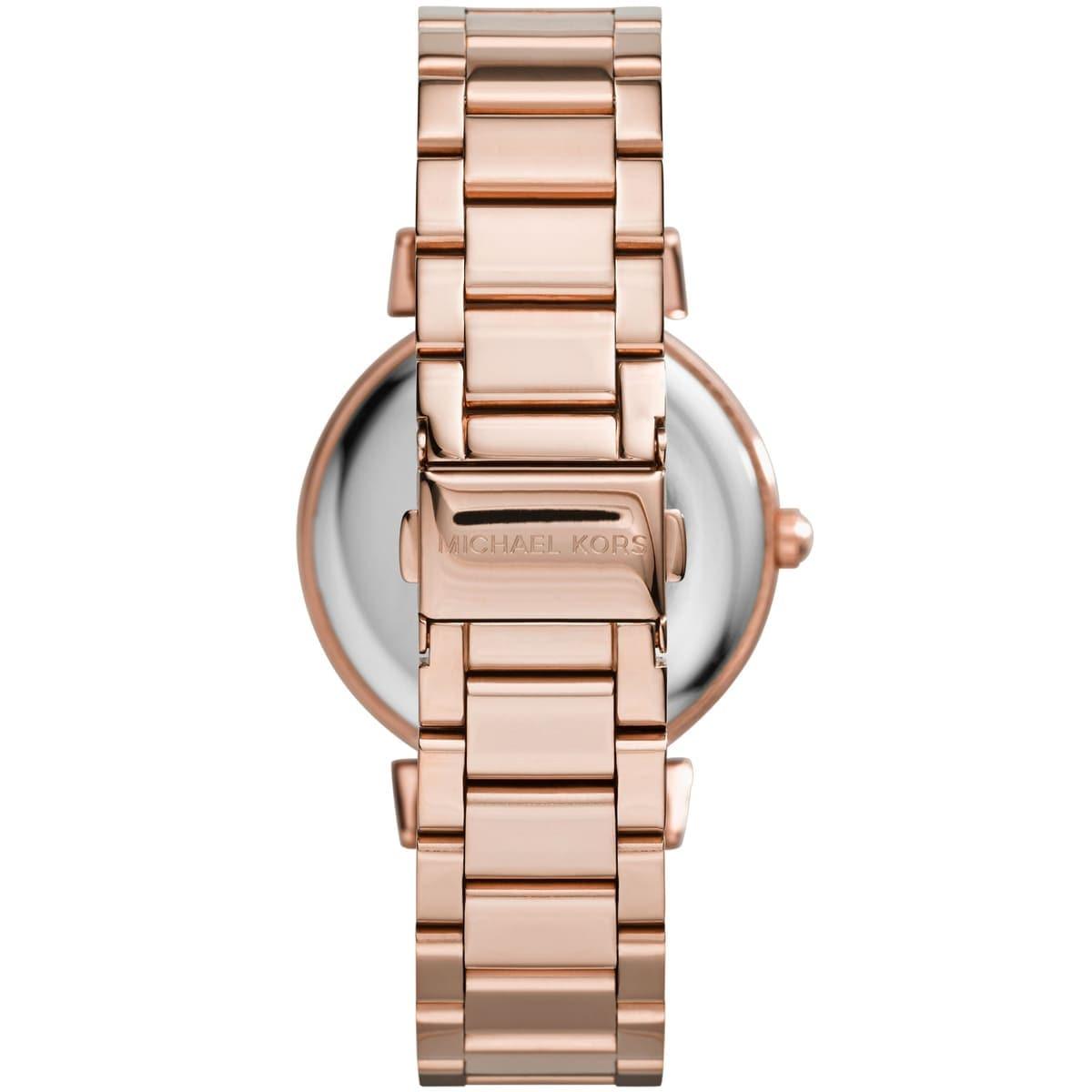 Michael Kors Catlin Black Dial Rose Gold Steel Strap Watch for Women - MK3339