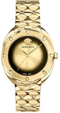 Versace Shadov Quartz Gold Dial Gold Steel Strap Watch for Women - VEBM00618