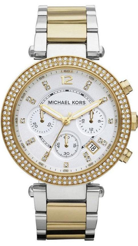 Michael Kors Parker White Dial Two Tone Steel Strap Watch for Women - MK5626