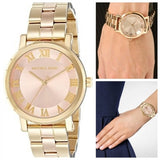 Michael Kors Norie Gold Dial Two Tone Steel Strap Watch for Women - MK3586