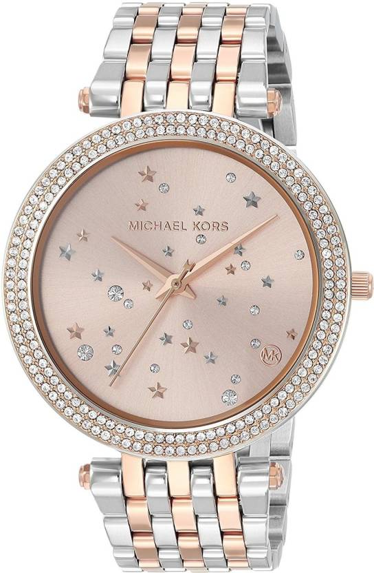 Michael Kors Darci Rose Gold Dial Two Tone Steel Strap Watch for Women - MK3726