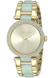 Michael Kors Delray Rose Gold Dial Two Tone Steel Strap Watch for Women - MK4317