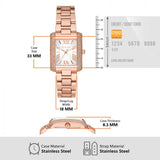 Michael Kors Emery Three-Hand Crystals Silver Dial Rose Gold Steel Strap Watch for Women - MK4641