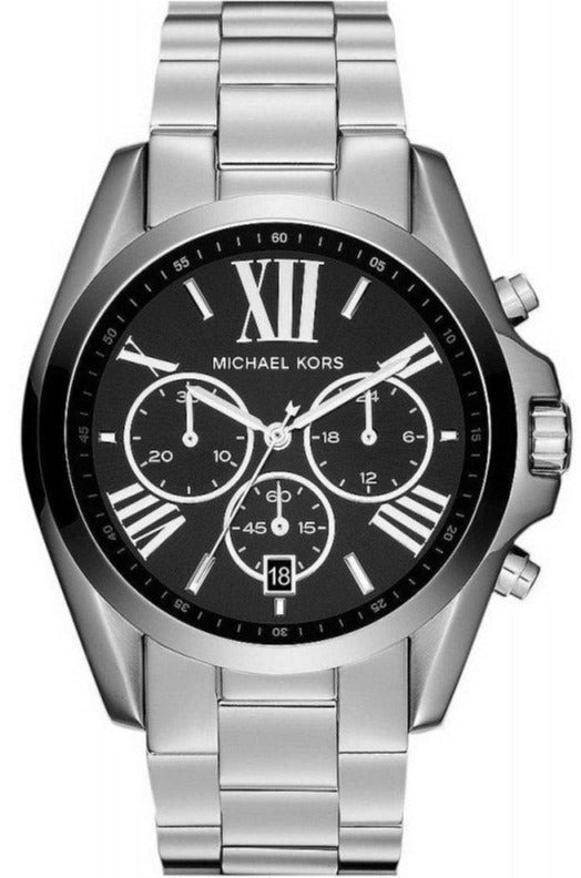 Michael Kors Bradshaw Black Dial Silver Steel Strap Watch for Men - MK5705