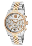 Michael Kors Lexington Chronograph Silver Dial Two Tone Steel Strap Watch for Women - MK5735