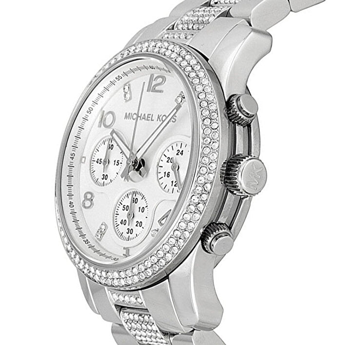 Michael Kors Runway White Dial Silver Steel Strap Watch for Women - MK5825