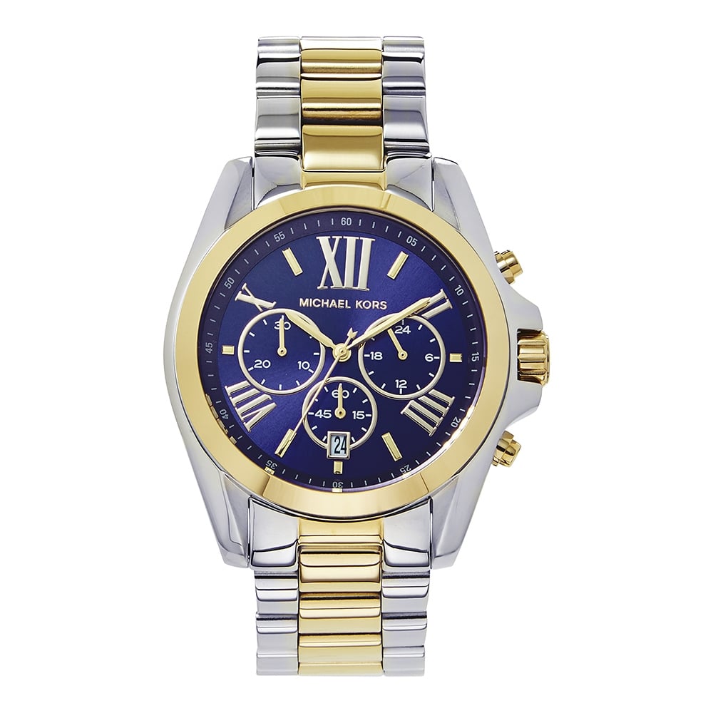 Michael Kors Bradshaw Blue Dial Two Tone Steel Strap Watch for Women - MK5976