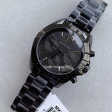 Michael Kors Bradshaw Chronograph Black Dial Black Steel Strap Watch For Women - MK6058