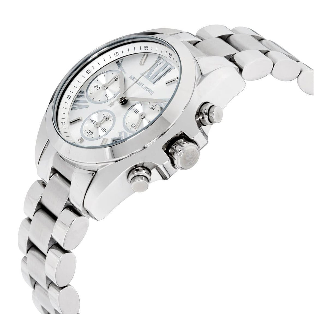 Michael Kors Bradshaw  Chronograph Silver Dial Silver Steel Strap Watch for Women - MK6174