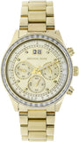 Michael Kors Brinkley Diamonds Gold Dial Gold Steel Strap Watch for Women - MK6187