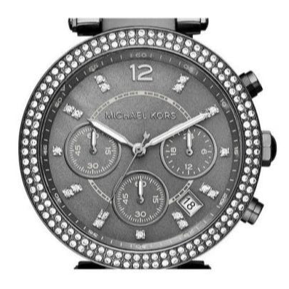 Michael Kors Parker Chronograph Grey Dial Grey Steel Strap Watch For Women - MK6265