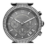 Michael Kors Parker Chronograph Grey Dial Grey Steel Strap Watch For Women - MK6265