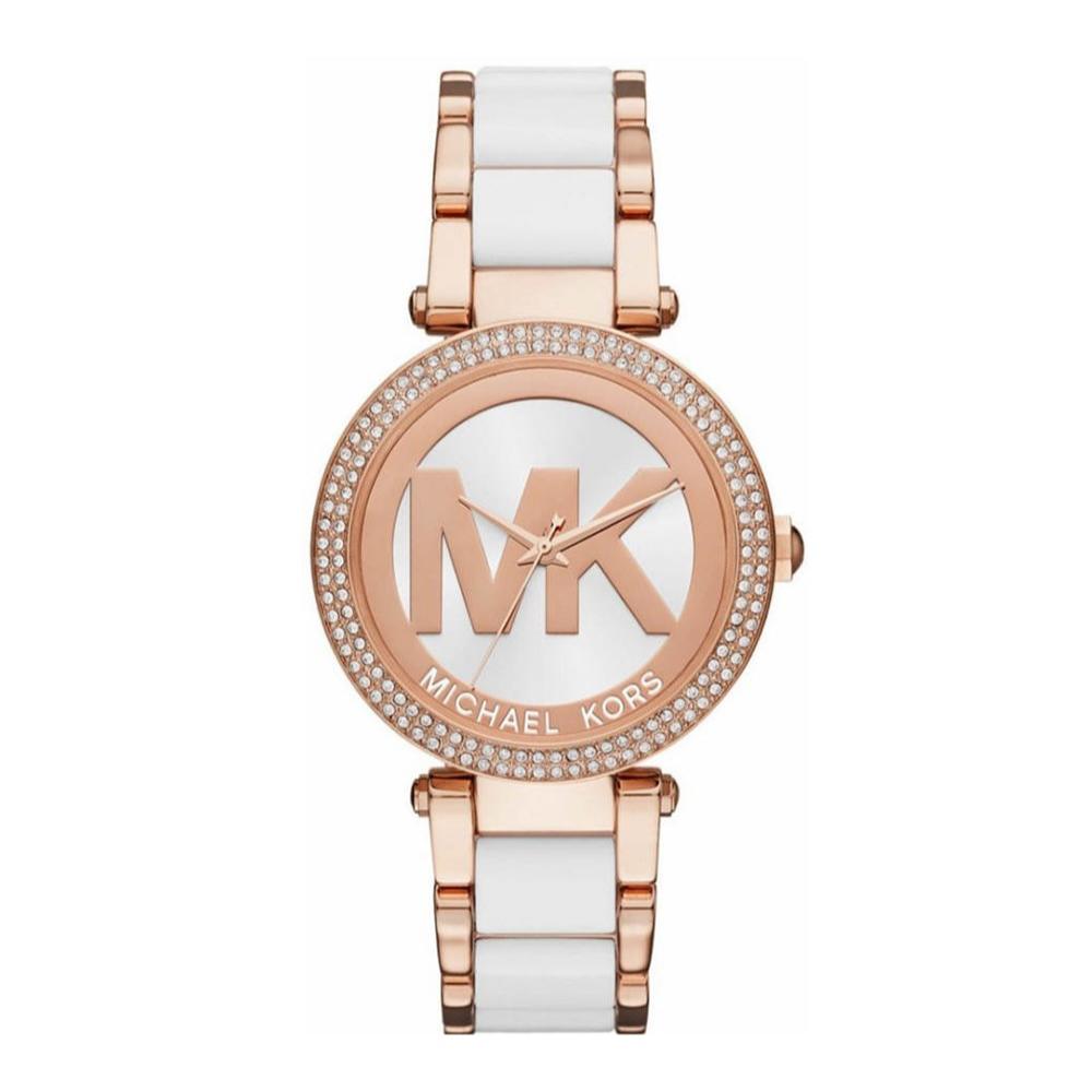 Michael Kors Parker White Dial Two Tone Steel Strap Watch for Women - MK6365