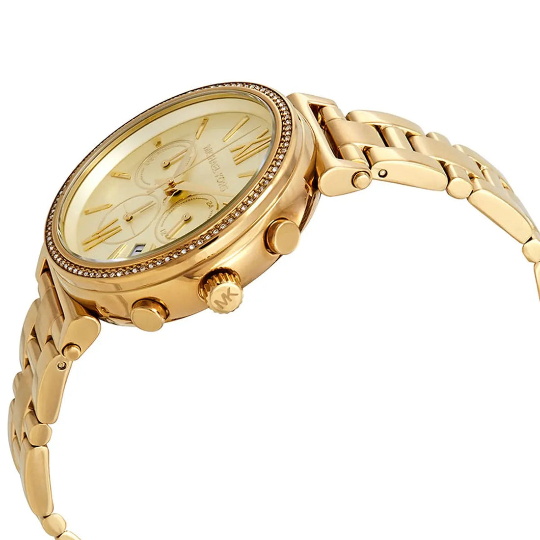 Michael Kors Sofie Chronograph Quartz Gold Dial Gold Steel Strap Watch For Women - MK6559