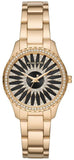 Michael Kors Layton Quartz Black Dial Gold Steel Strap Watch For Women - MK6892